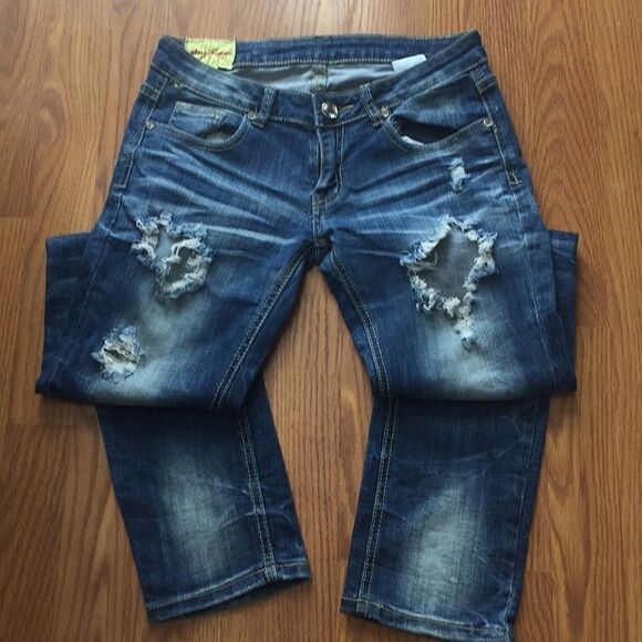 Machine destroyed jeans sz 29/7 - Picture 4 of 7